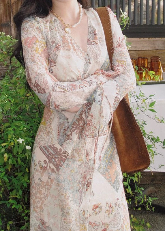 パッチワークフレアワンピース