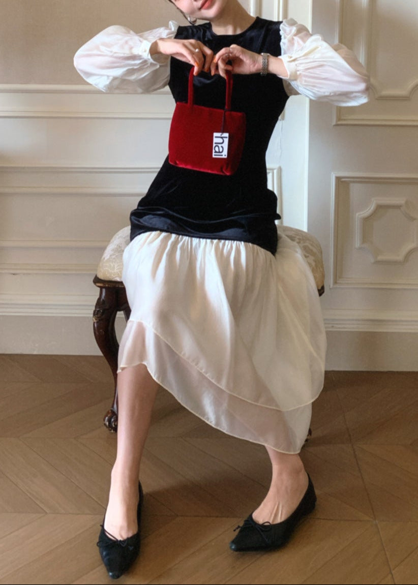 バイカラーティアードワンピース