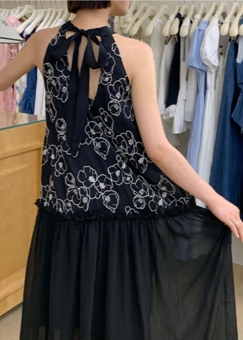 花柄ノースリーブワンピース
