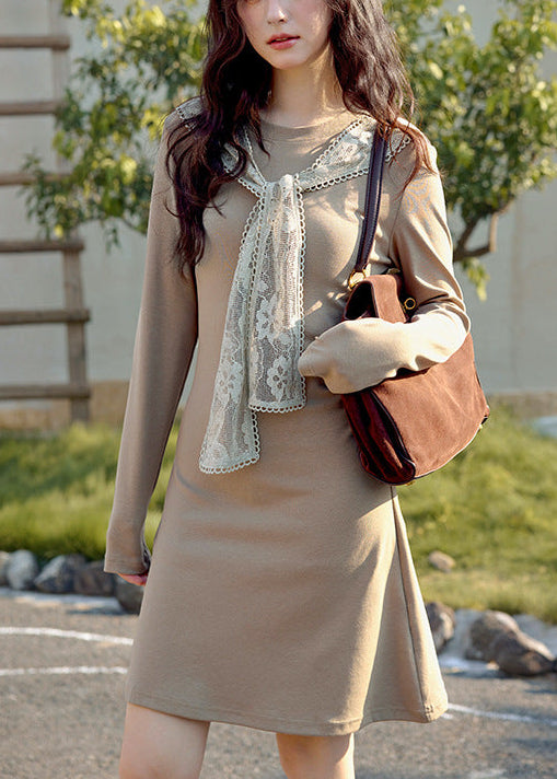 レーススカーフニットワンピース