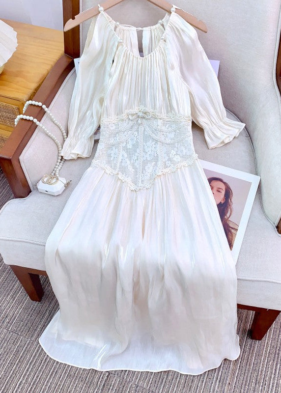 コルセット風ロングワンピース