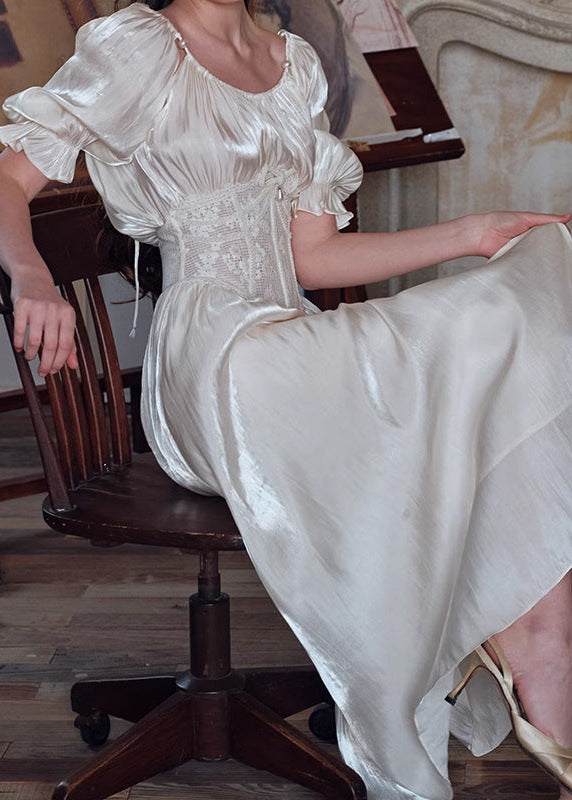 コルセット風ロングワンピース